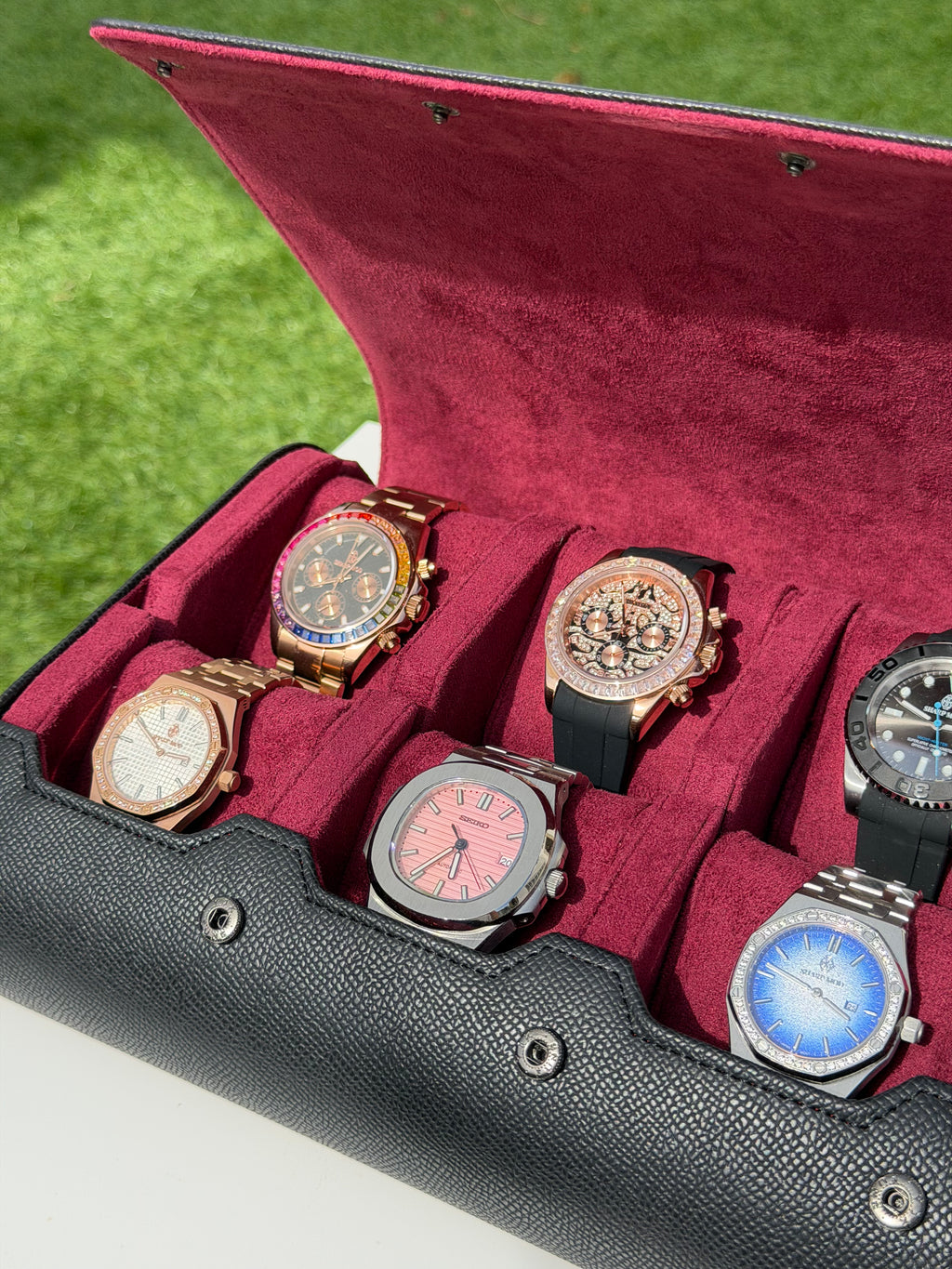 Écrin 6 montres velours & simili cuir