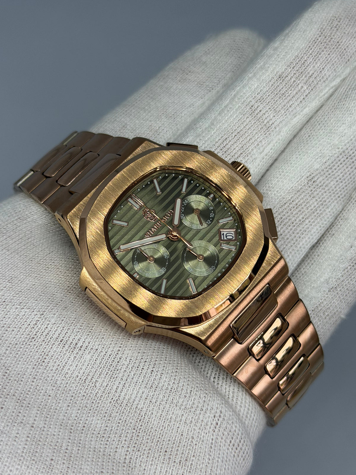 SharpTilus Chronographe Olive Sharp Mod, vue 1