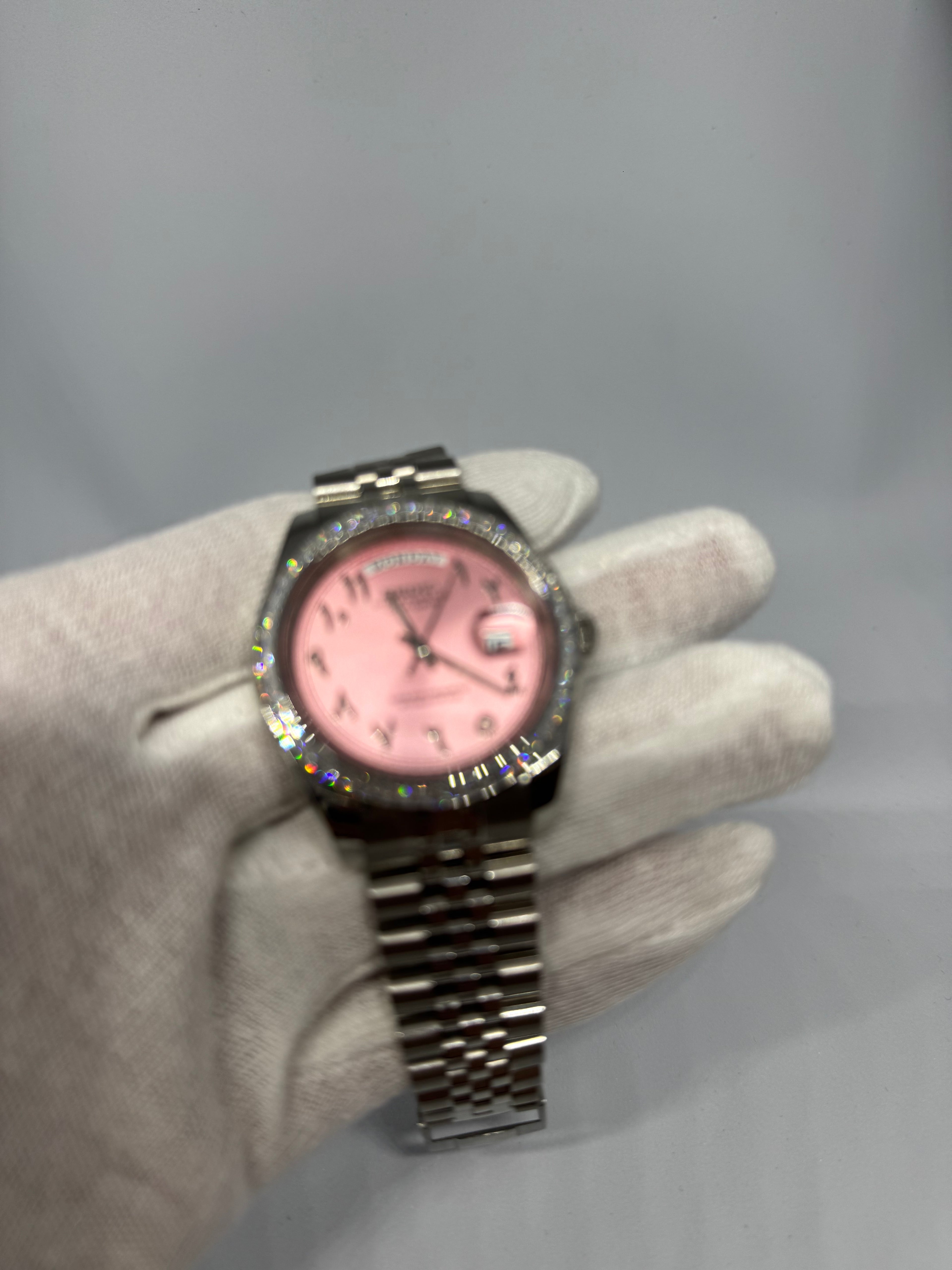 SharpDate Arabic Dial Rose Ornée Diamants