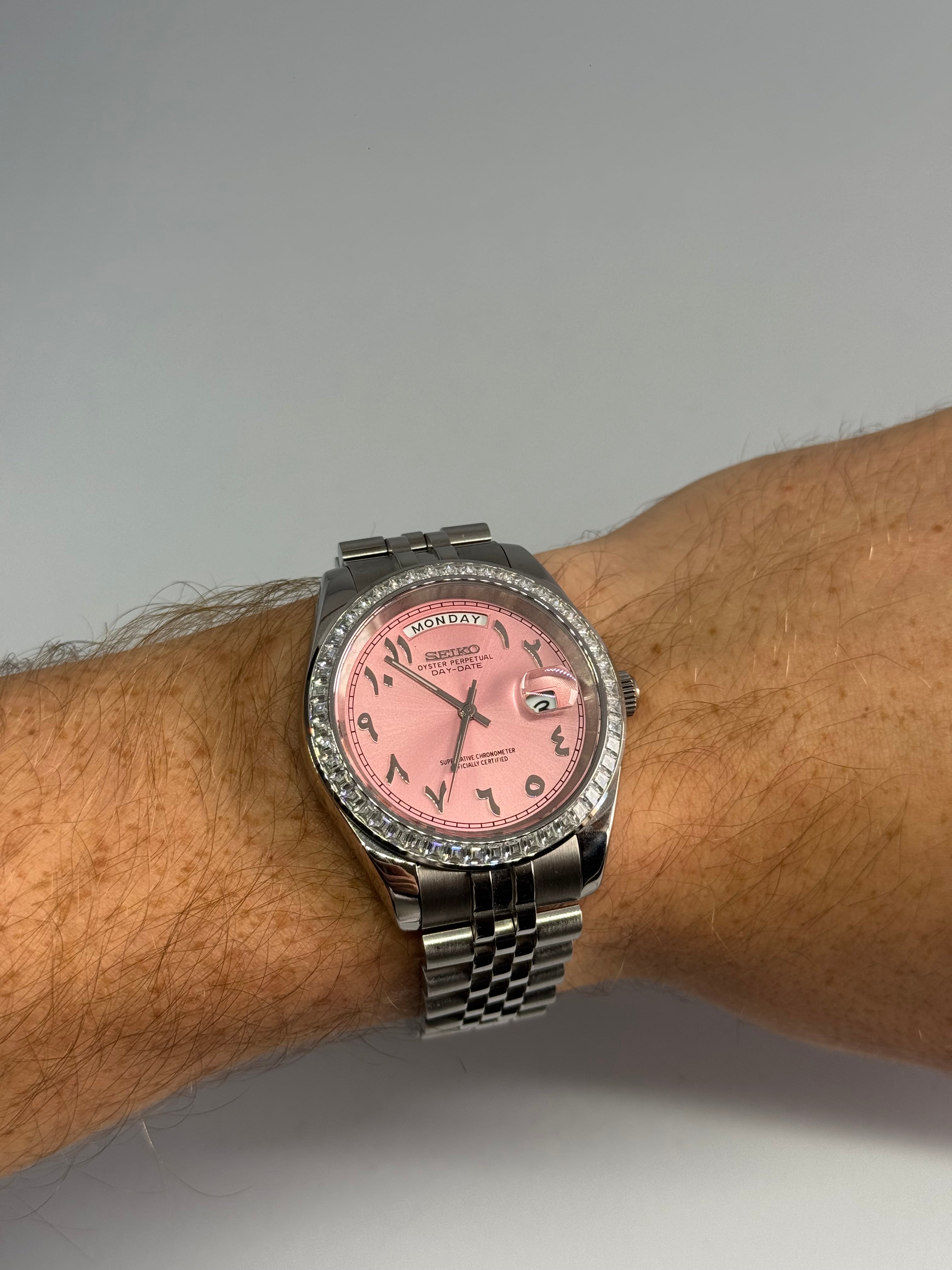 SharpDate Arabic Dial Rose Ornée Diamants