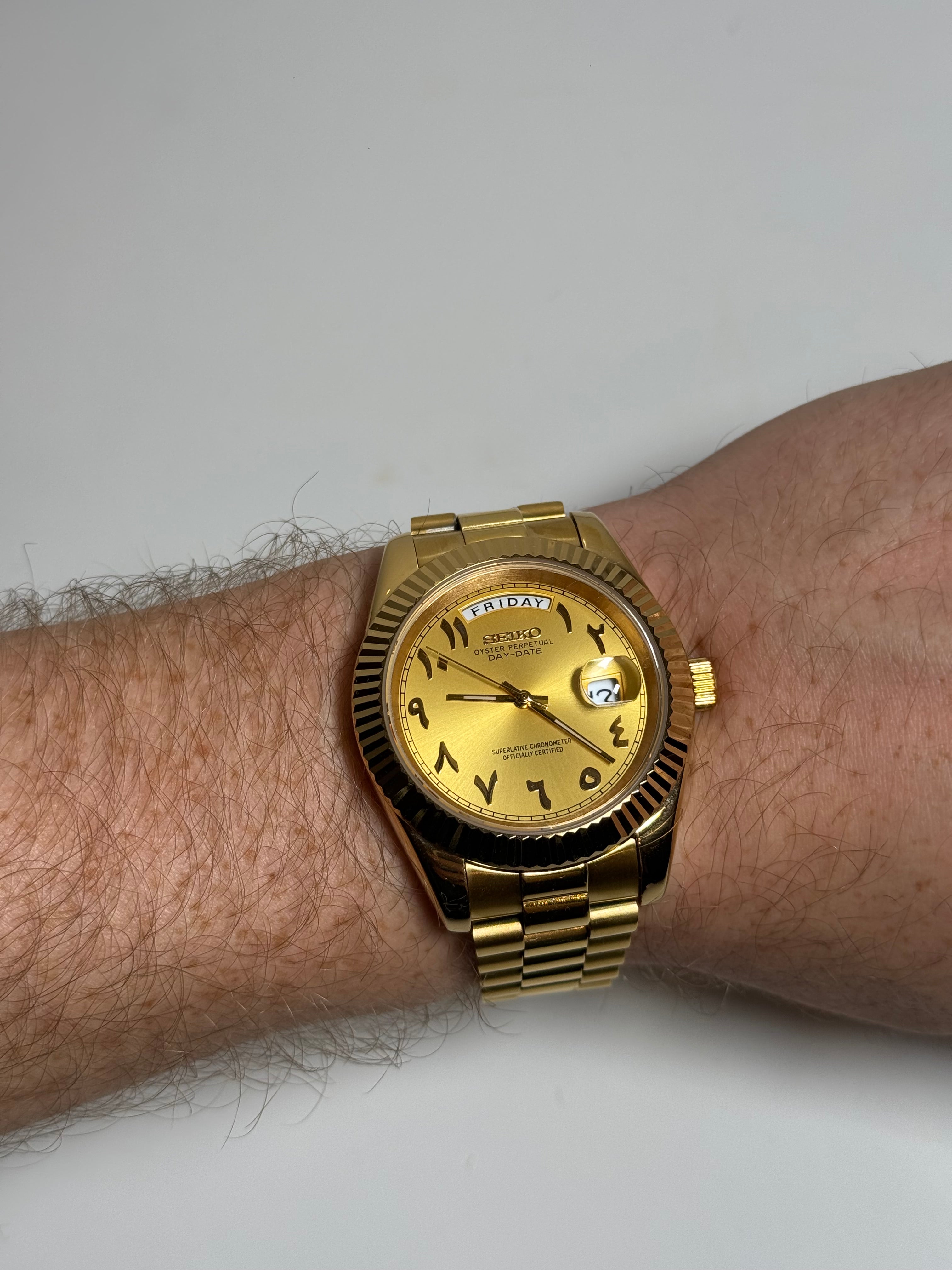 SharpDate Arabic Dial Full Gold