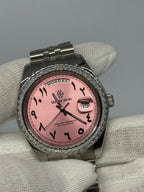 SharpDate Arabic Dial Rose Ornée Diamants